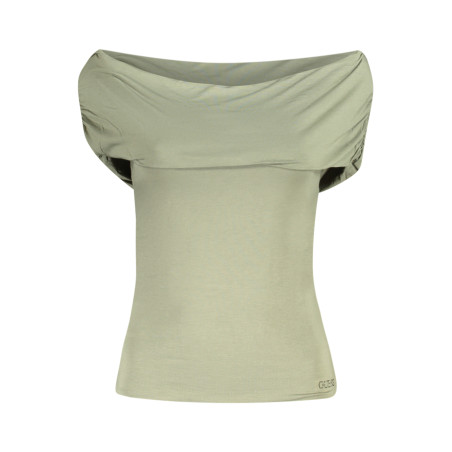 GUESS JEANS T-SHIRT MANICHE CORTE DONNA VERDE