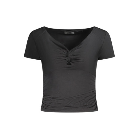 GUESS JEANS T-SHIRT MANICHE CORTE DONNA NERO