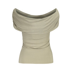 GUESS JEANS T-SHIRT MANICHE CORTE DONNA VERDE