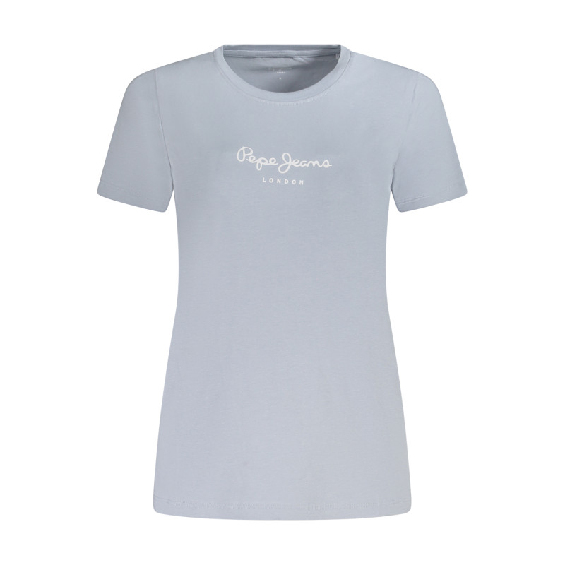 PEPE JEANS T-SHIRT MANICHE CORTE DONNA AZZURRO