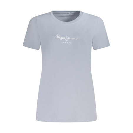 PEPE JEANS T-SHIRT MANICHE CORTE DONNA AZZURRO