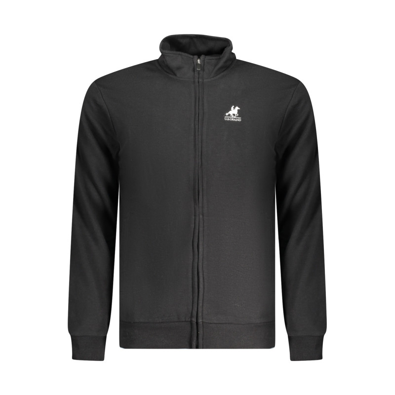 U.S. GRAND POLO FELPA CON ZIP UOMO NERO