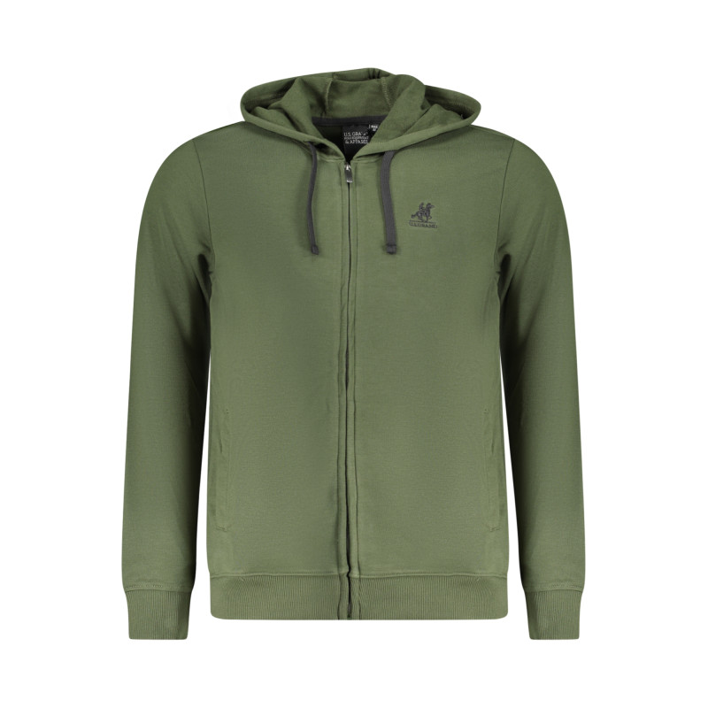 U.S. GRAND POLO FELPA CON ZIP UOMO VERDE
