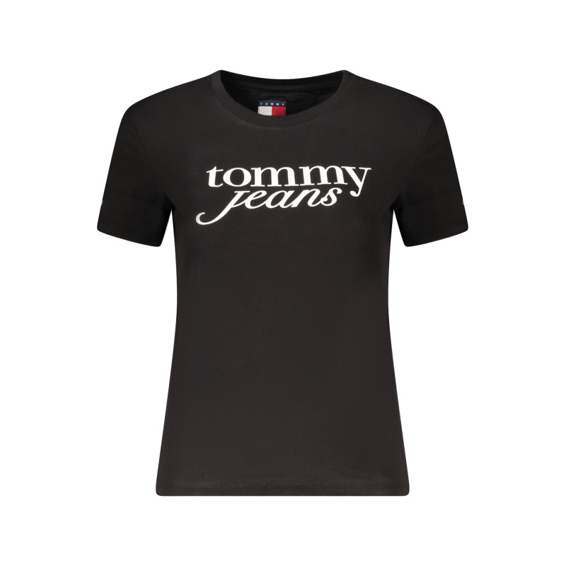 TOMMY HILFIGER T-SHIRT MANICHE CORTE DONNA NERO
