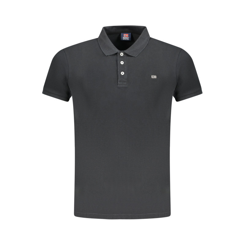 NORWAY 1963 POLO MANICHE CORTE UOMO NERO