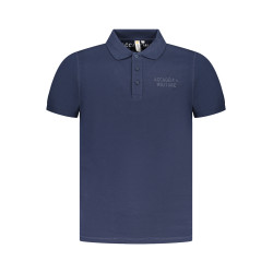 BLAUES KURZARM-POLOSHIRT...