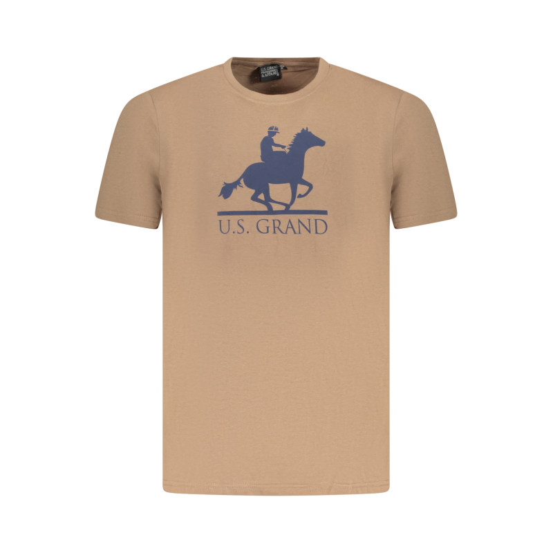 U.S. GRAND POLO T-SHIRT MANICHE CORTE UOMO MARRONE