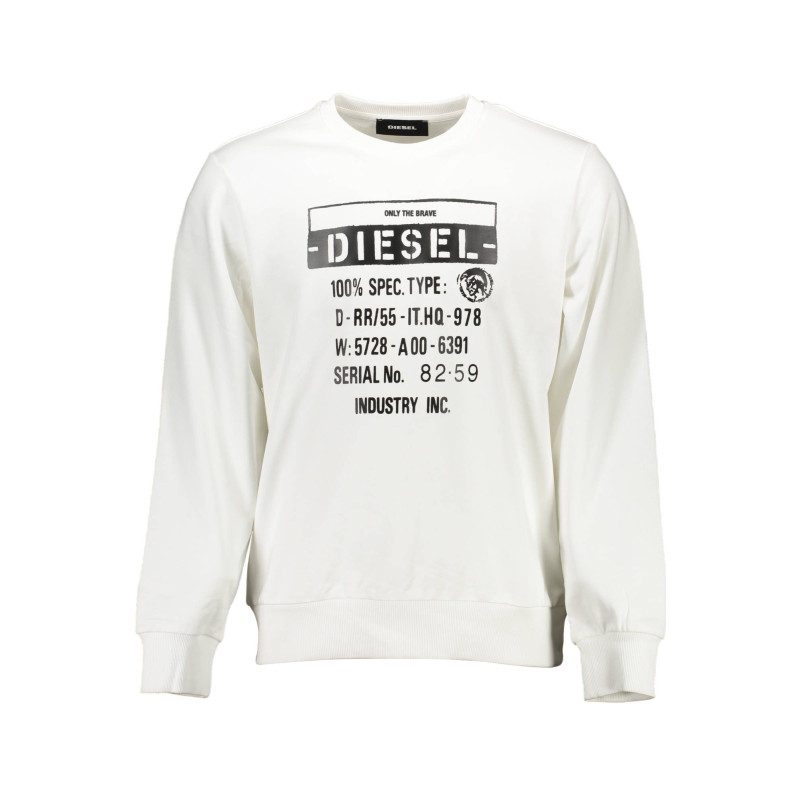 DIESEL SWEATSHIRT WITHOUT ZIP MAN WHITE