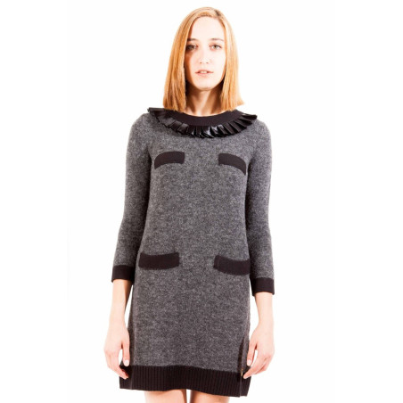 LOVE MOSCHINO KURZES KLEID FRAU GRAU