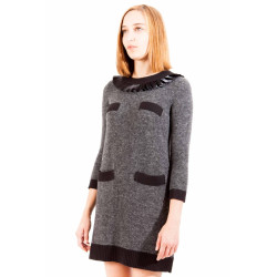 LOVE MOSCHINO KURZES KLEID FRAU GRAU