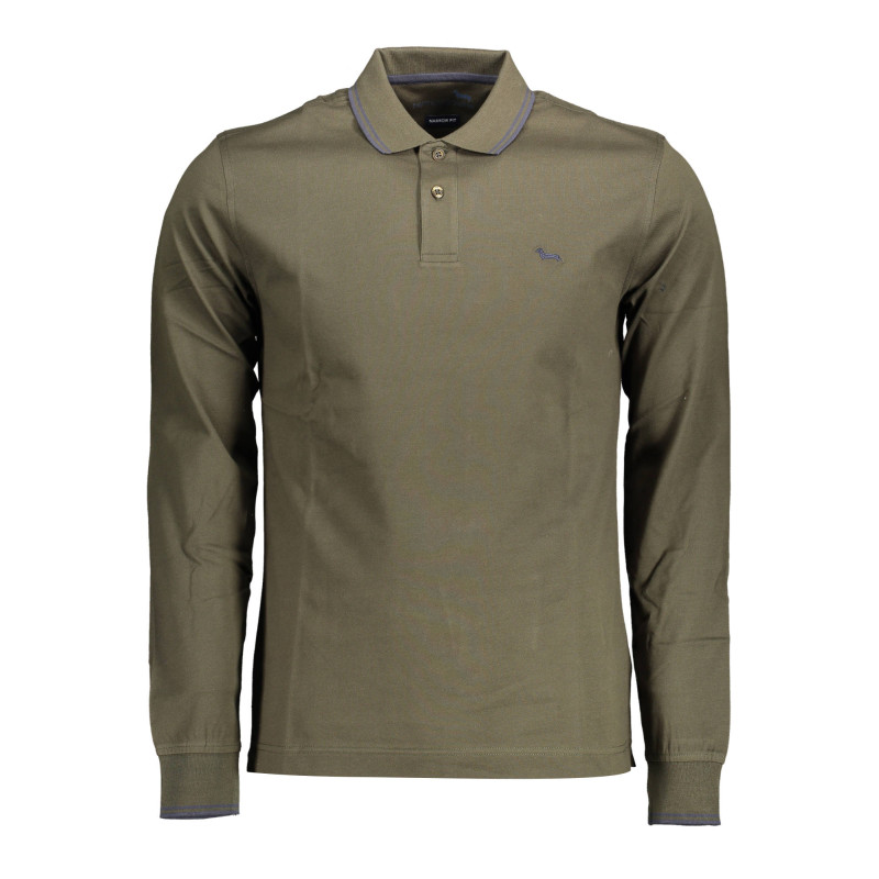 HARMONT &amp BLAINE GREEN MEN&39S LONG SLEEVE POLO SHIRT