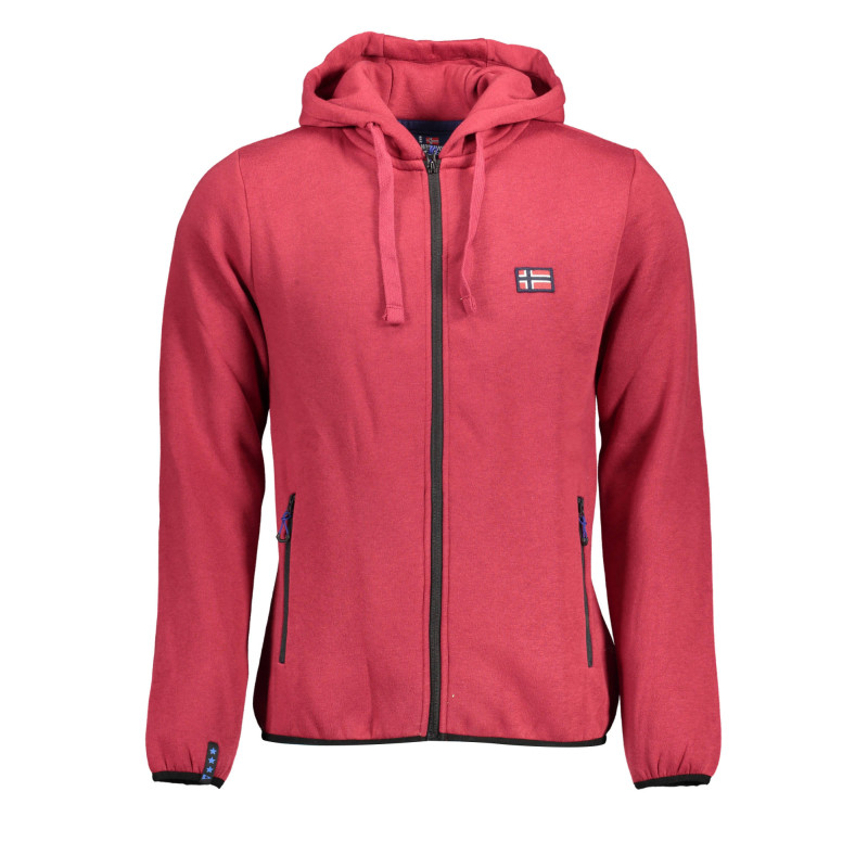 NORWEGEN 1963 HERREN SWEATSHIRT MIT REISSVERSCHLUSS ROT