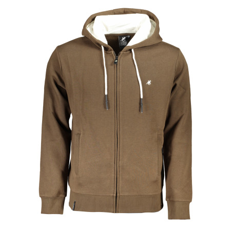 US GRAND POLO HERREN-SWEATSHIRT MIT BRAUNEM ZIP