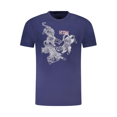 CAVALLI CLASS KURZARM-T-SHIRT HERREN BLAU