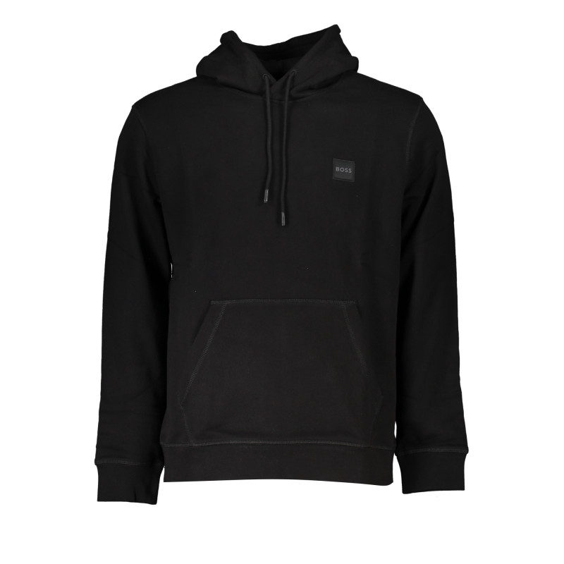 BOSS MEN&39S BLACK ZIP-LESS SWEATSHIRT