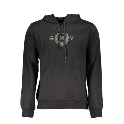 GIAN MARCO VENTURI MEN&39S BLACK ZIP-LESS SWEATSHIRT