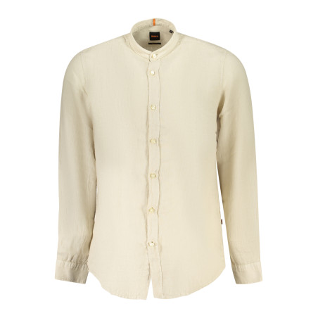 BOSS CAMICIA MANICHE LUNGHE UOMO BEIGE