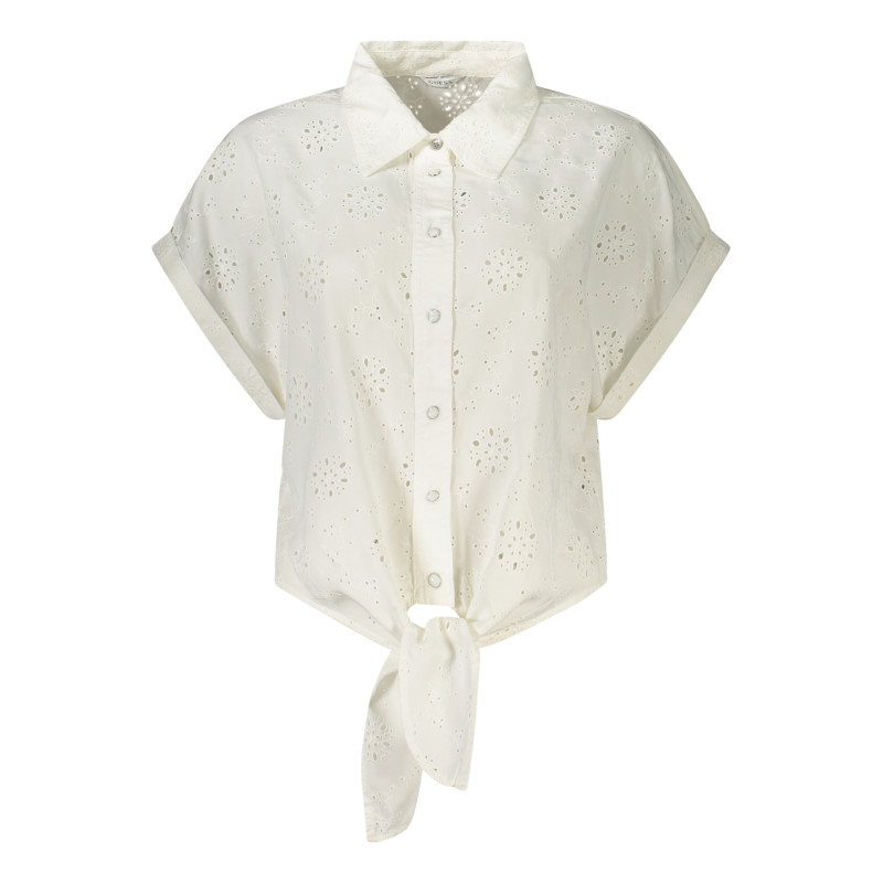 GUESS JEANS SHORT SLEEVE SHIRT WOMEN WHITE