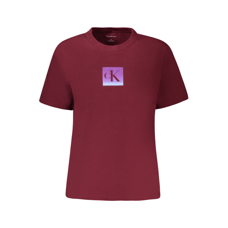 CALVIN KLEIN T-SHIRT MANICHE CORTE DONNA ROSSO