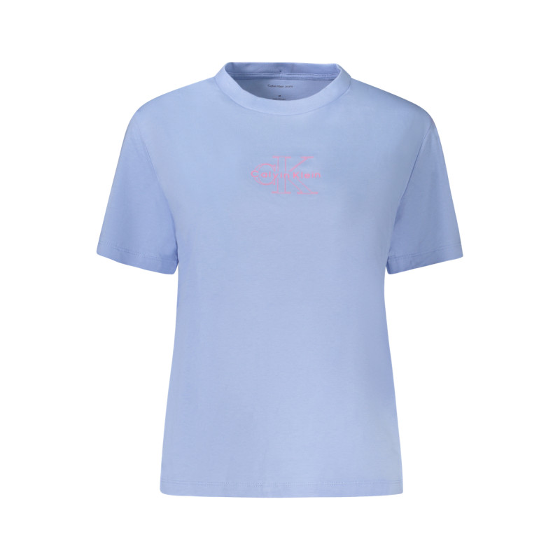 CALVIN KLEIN T-SHIRT MANICHE CORTE DONNA AZZURRO