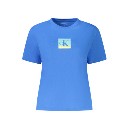 CALVIN KLEIN T-SHIRT MANICHE CORTE DONNA BLU