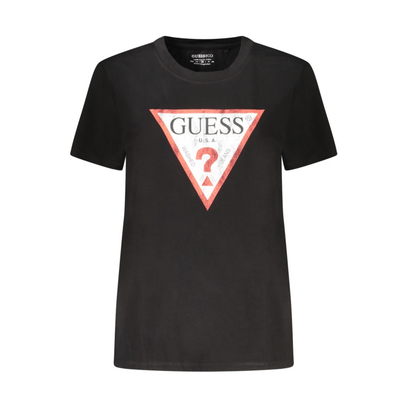 GUESS JEANS KURZARM T-SHIRT DAMEN SCHWARZ