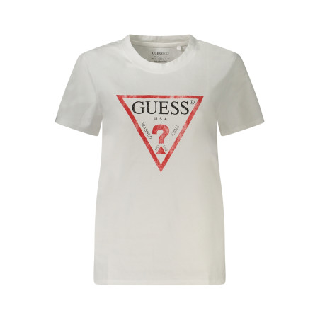 GUESS JEANS T-SHIRT MANICHE CORTE DONNA BIANCO