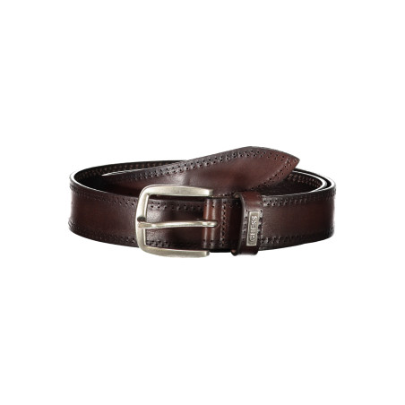 GUESS JEANS CINTURA IN PELLE UOMO MARRONE